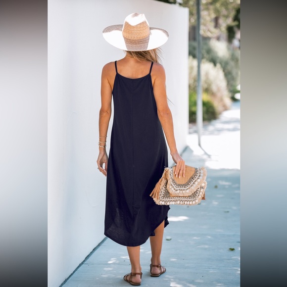 Cupshe|Dark Navy Round Neck Maxi - Picture 2 of 3